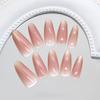 Smart cat eye streamer blush gradual change simple almond nail ins wind removable wearing armor 30 pieces