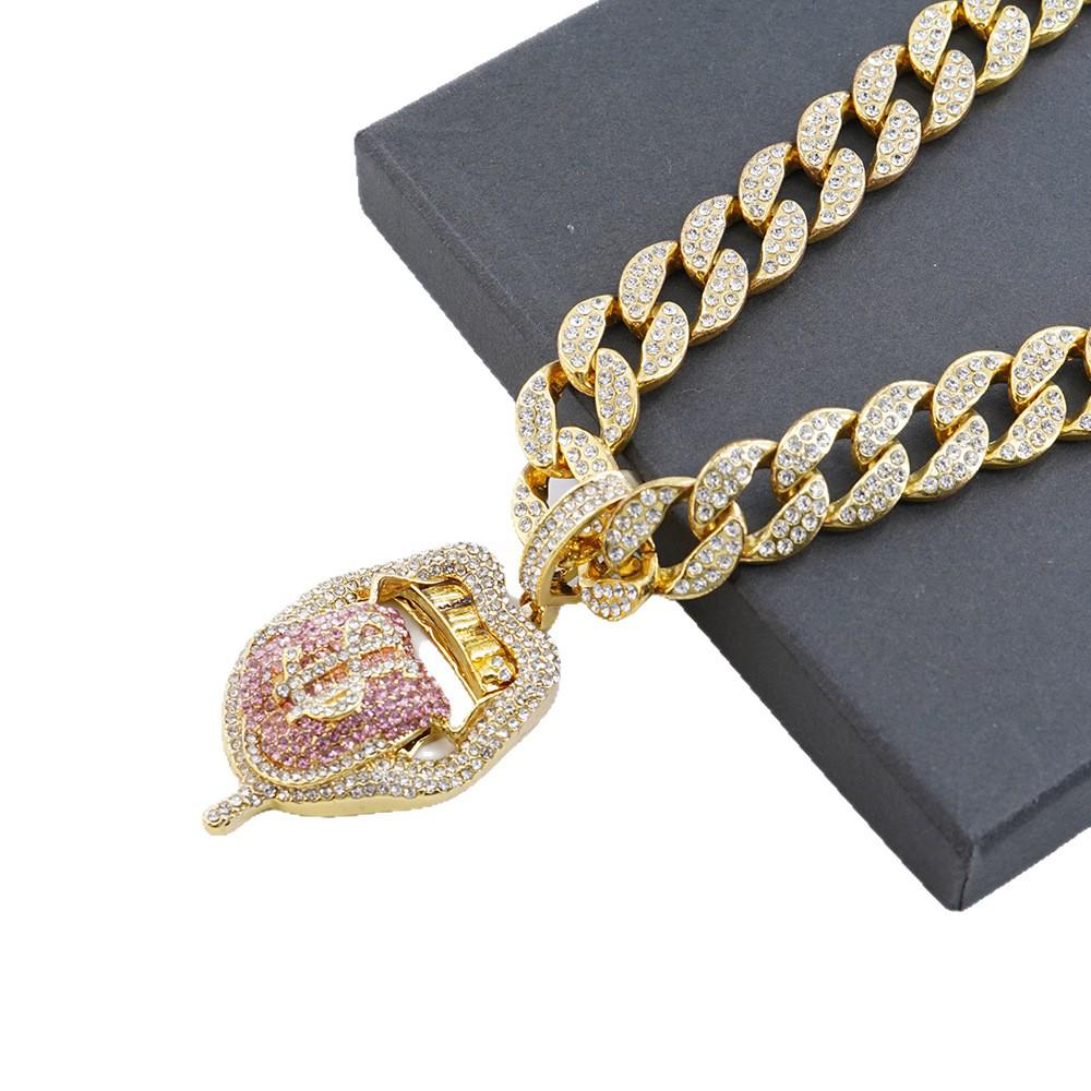 Alloy 3D Skull Pendant Cuban Clavicle Chain