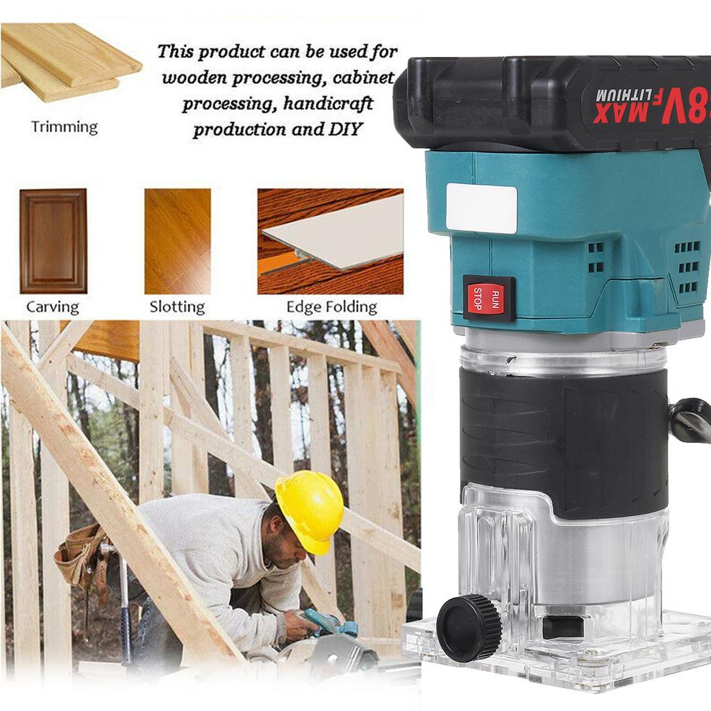 800W 35000RPM Cordless Trimmer Electric Woodworking Engraving Slotting Trimming Carving Machine Router