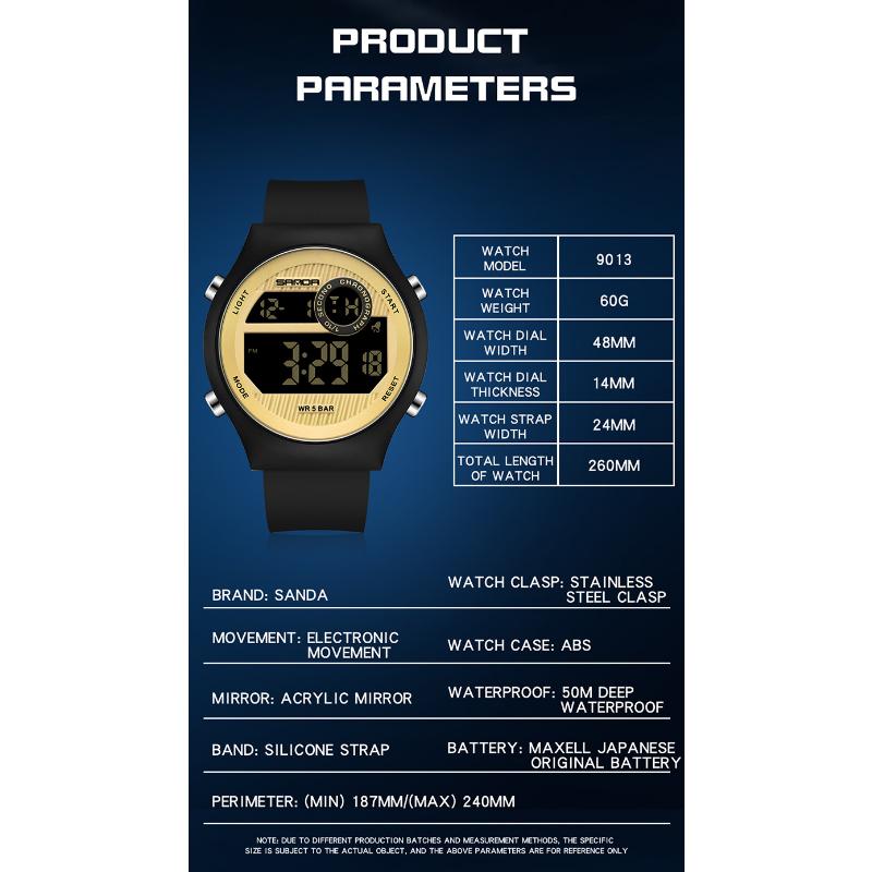 SANDA New Single Movement Electronic Watch Multifunctional Men's and Women's Fashion Outdoor Sports Waterproof Watches