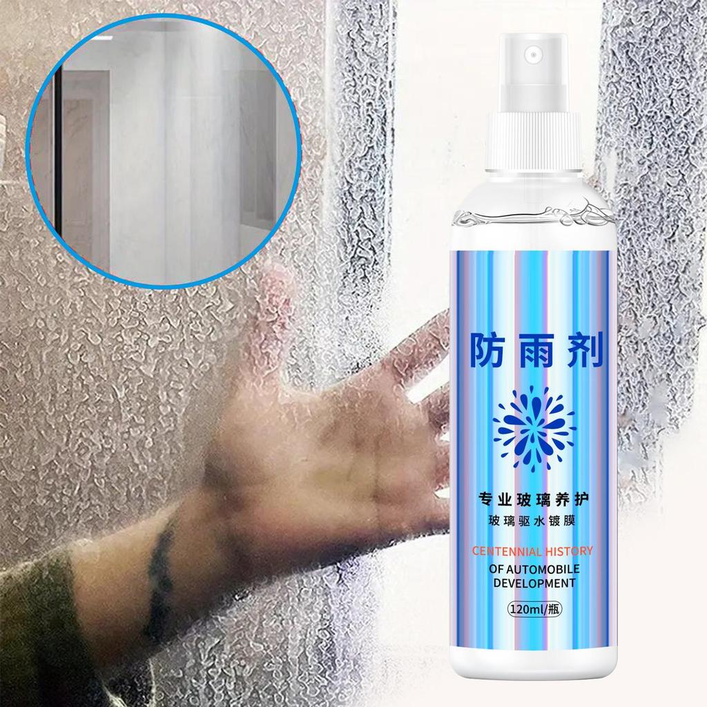 120ml Car Windows Anti-Fog Spray Long-Lasting Rain Repellent Clear Vision for Windshield, Driving in Rainy & Humid Weather