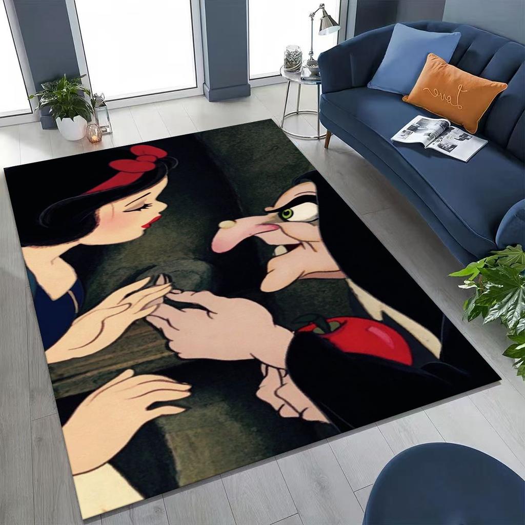 Snow White Princess Cartoon Fairy Tales Rug for Bedroom Living Room Sofa Home Doormat Decor, Large Kids Play Non-slip Floor Mat