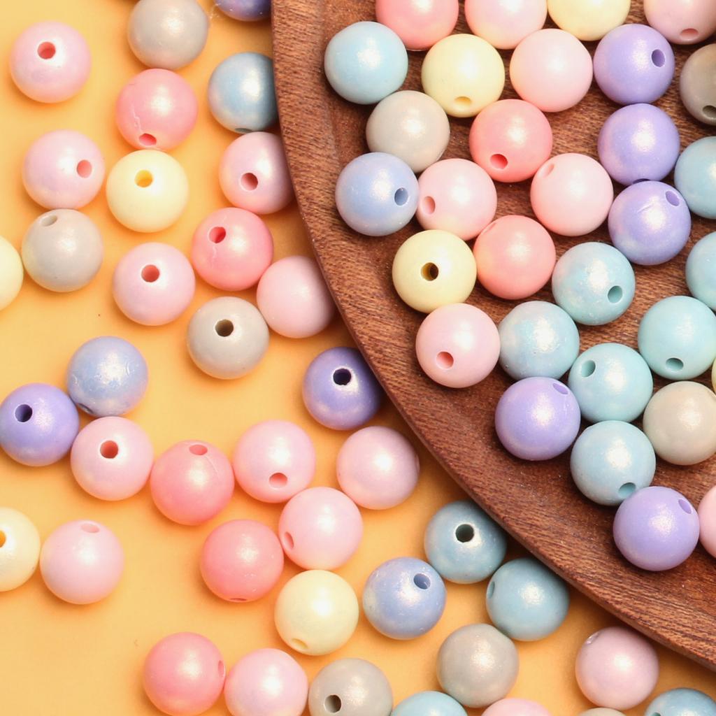 500g about1000Pcs Acrylic Necklace Handmade Accessories 10mm Round Loose Beads DIY Spacer Beads For Jewelry Making Bracelet