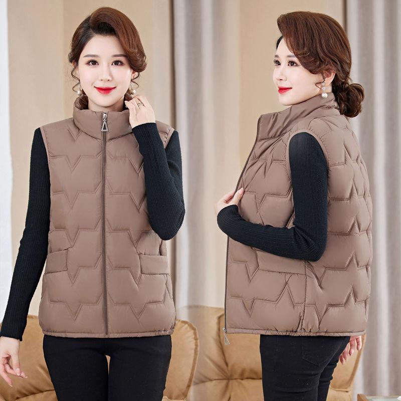 Moda Donna Autunno Collo Alto Elegante Piumino Cappotti Caldi Capispalla Casual Cintura Senza Maniche Inverno Donna Gilet Giacche
