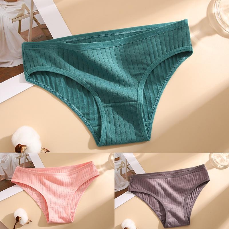 3ks/sada Kalhotky Bavlna Ženy Spodní prádlo Sexy spodky Pohodlné Dívčí kalhotky pro ženy Pruhované Bavlněné Intimní Spodní prádlo