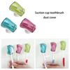 3 Pieces Bathroom Organizers Suction Cup Toothbrush Protectors Splashproof Lid for Family Use Space Saving Designs