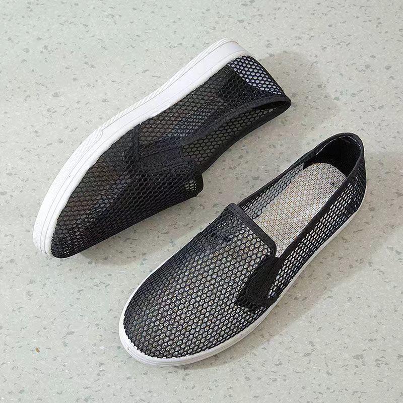 Sandaler Dam Sommar Mode Webbplats Beijing Andningsbara Meshskor Platta och Bekväma Arbetsskor