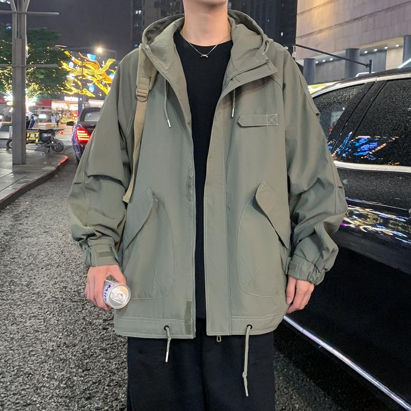 

Coat Men s Autumn and Winter Jacket Hooded Casual Jacket Loose Joker Jacket Couple Coat M