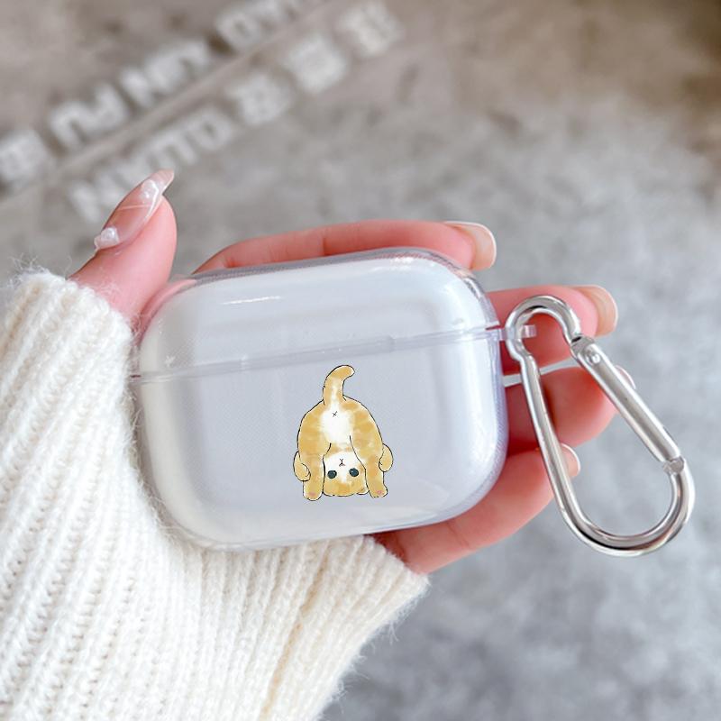 

Animal Cat Cute Cartoon Soft Case for Apple Airpods 2 1 Earphone Cases With Hook For Airpod Pro 3 Pro2 Clear Protective Covers Airpods pro