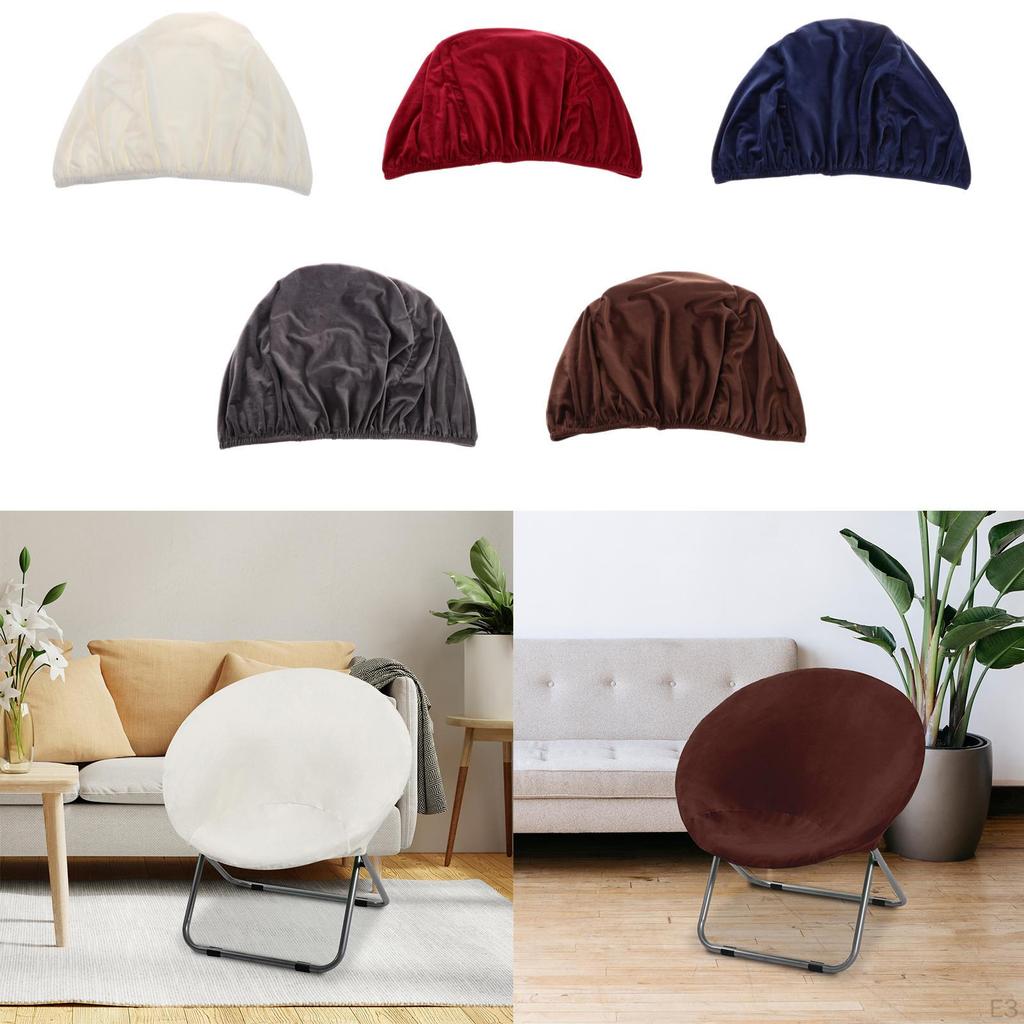 Round Saucer Chair Cover Jacquard Moon Slipcover Soft Elastic Washable Seat Protector Replace