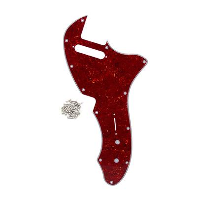 FLEOR 4-Ply Tele RI Style Guitar Pickguard, 12 Threaded Holes for Tele Thinline Guitars, Red Tortoise