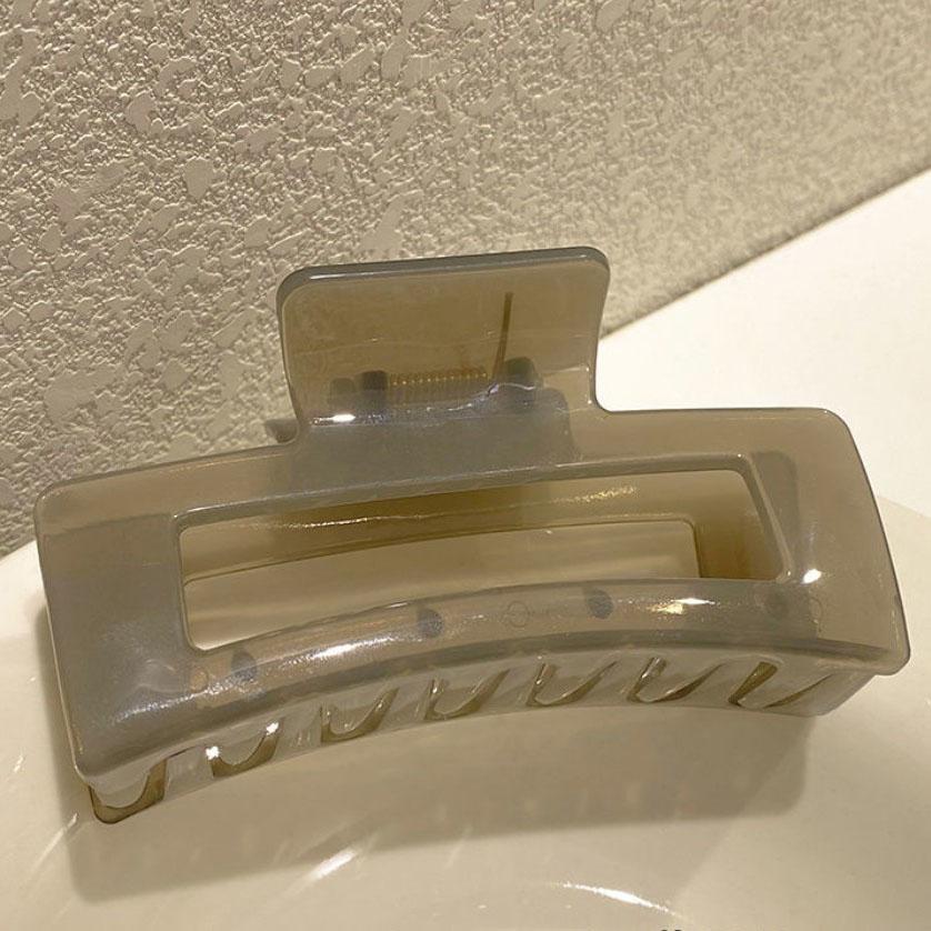 

Модные акриловые желейные простые большие заколки для волос для женщин, дамские заколки для волос, аксессуары для волос, крабовые зажимы для ванны, головные уборы 10.5cm серый