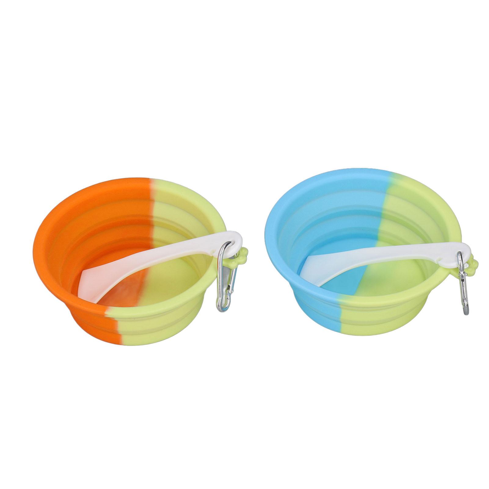 

2 шт. Складные дорожные миски для домашних животных для собак кошек силиконовые портативные миски для кормления домашних животных для