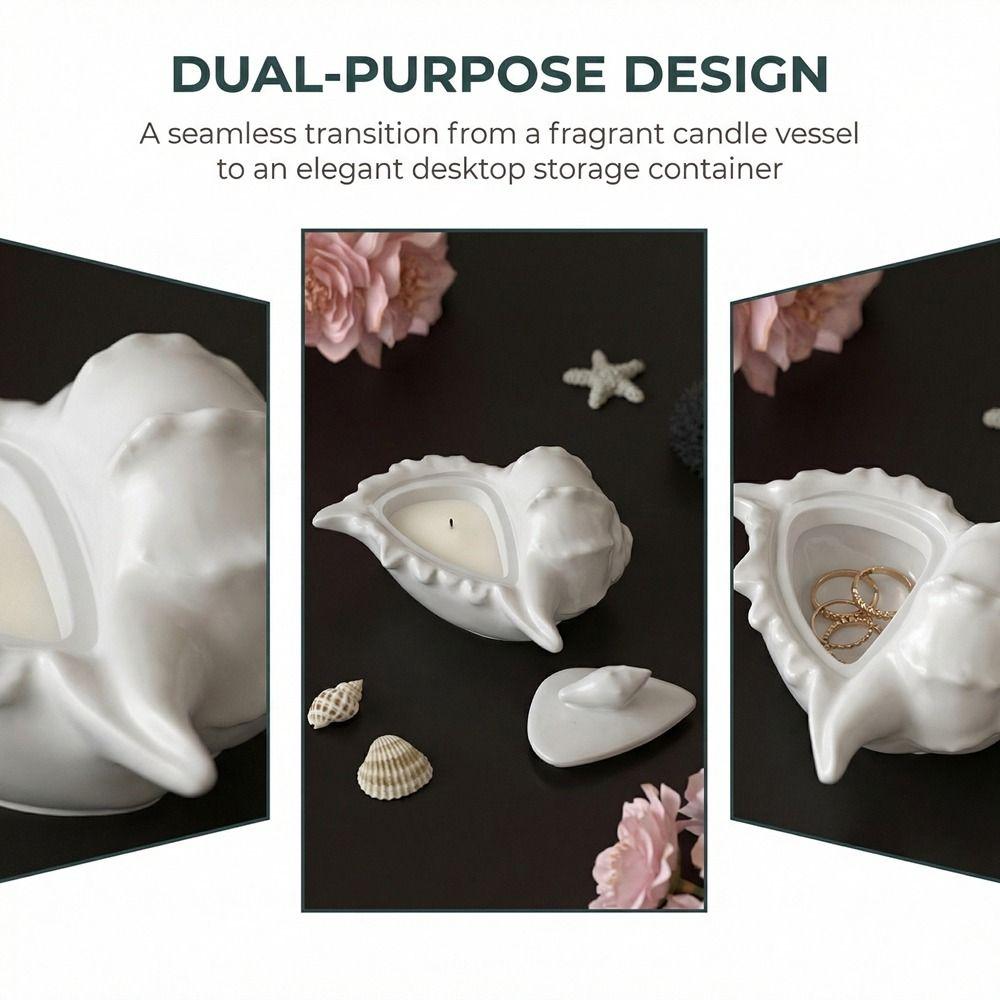 Molde de Silicona con Forma de Caracola con Tapa Molde para Tazas de Velas Molde para Frascos de Velas Molde para Cajas de Almacenamiento Decoración Festiva