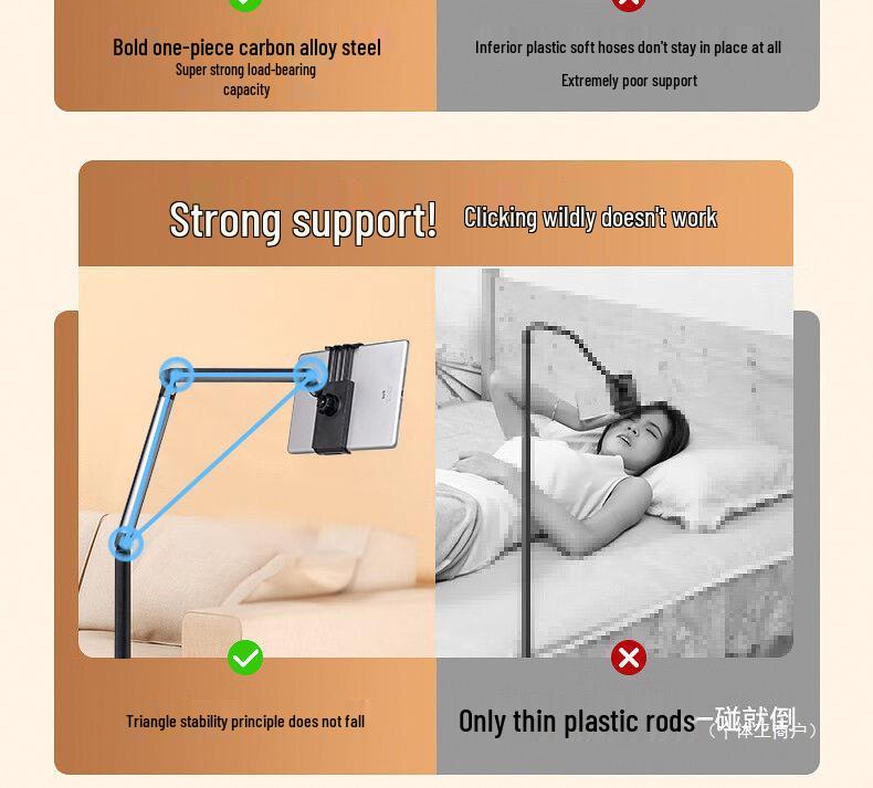 Floor-Standing Magnetic Phone Holder with Dual-Position for Live Streaming, Top-Down Shooting, and Mirror-Facing Multi-Functional Stand