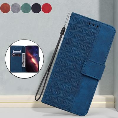 Geometrické embosované kožené pouzdro pro ZTE Blade A7S/Blade A52/Blade A72 Stojánek Peněženka Sloty na karty Kryt knihy ZTE Blade V40 Vita Pouzdro na telefon