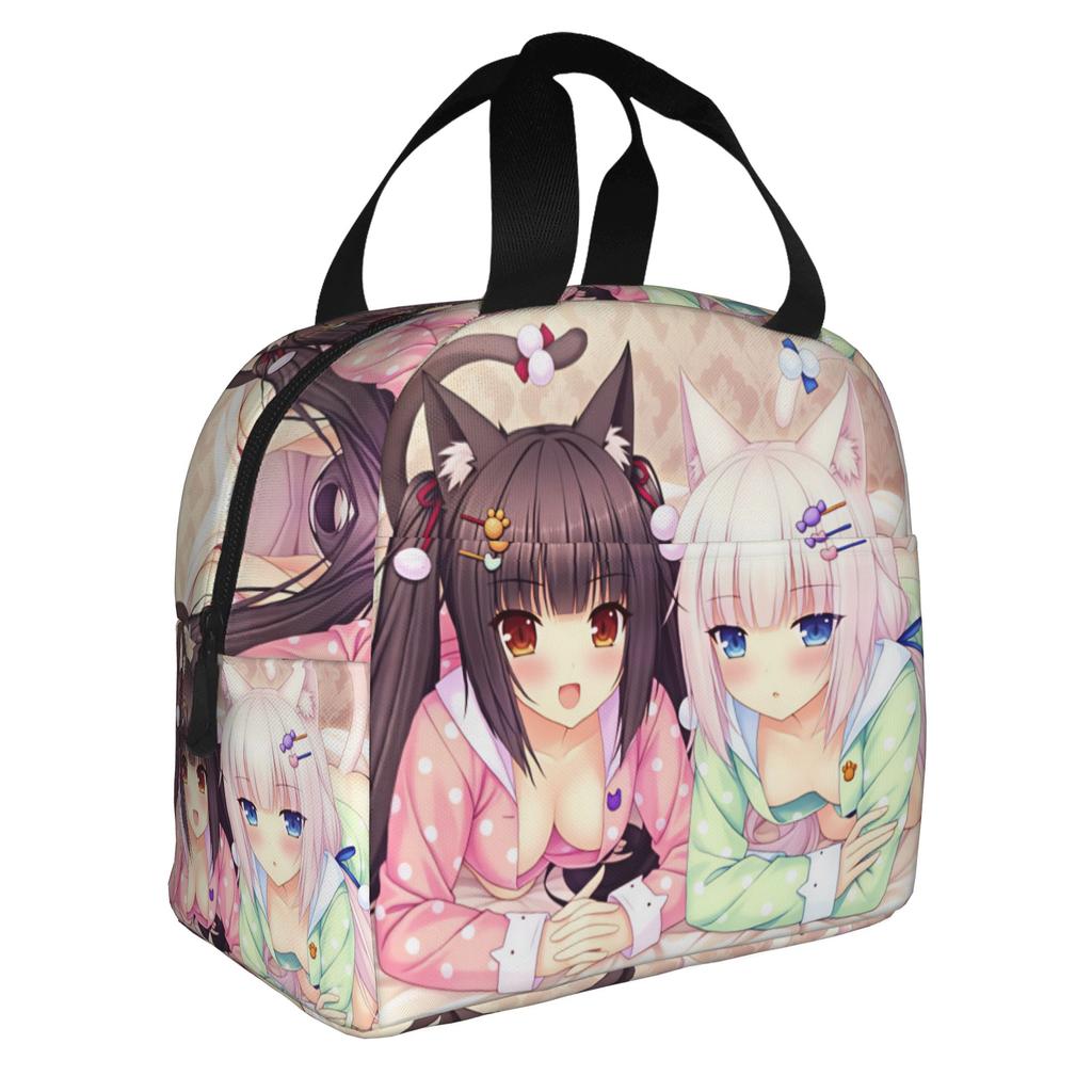 Игровая сумка-ланчбокс с термоизоляцией N-Nekopara Chocola Vanilla для кемпинга, путешествий, аниме, водонепроницаемая, термосумка, коробка для бенто, для женщин, мужчин