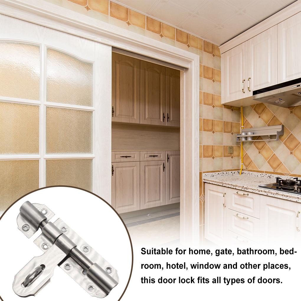 Latch Thickened Sliding Anti-theft Door Lock with Screws Children Security Room Punching Gate Bolt Pin Accessory