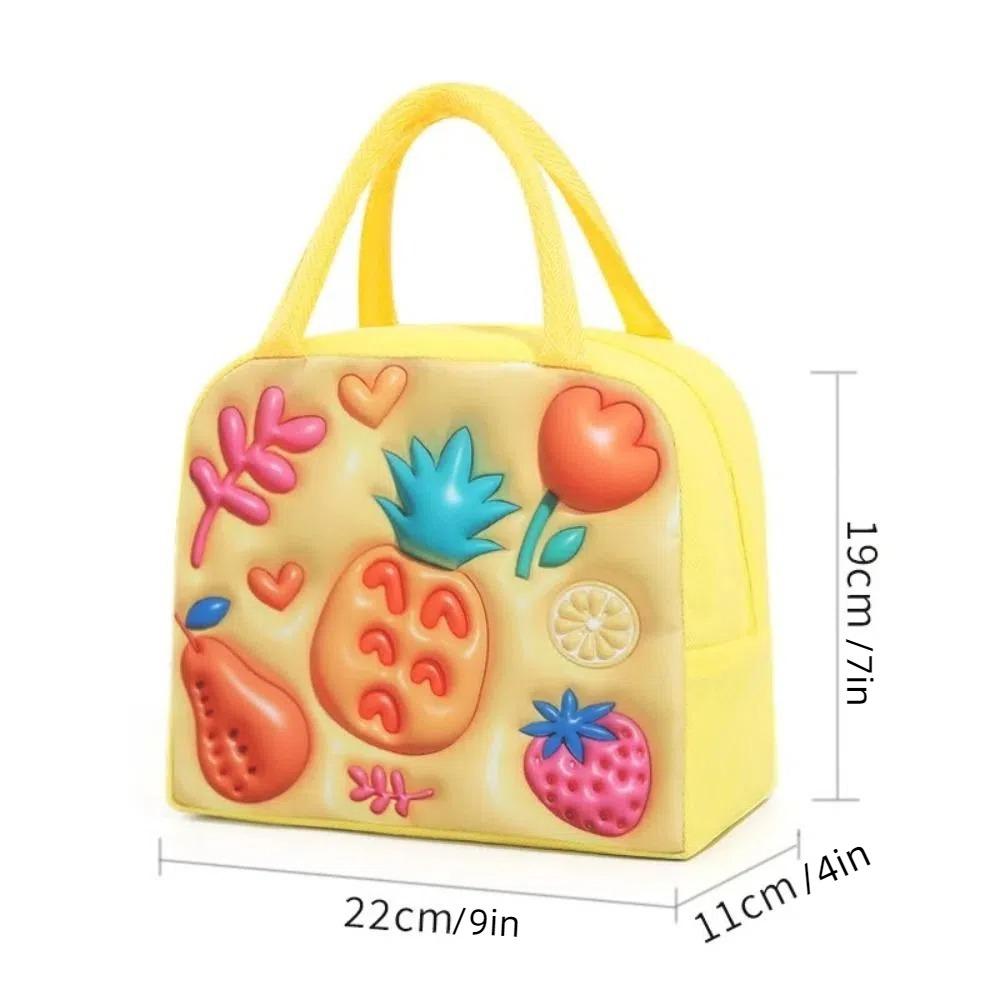 New 3D Children's Lunch Box Bag Cartoon Thickened Thermal Insulation Bag Aluminum Foil Cool Storage Fresh Storage Bag For Kids