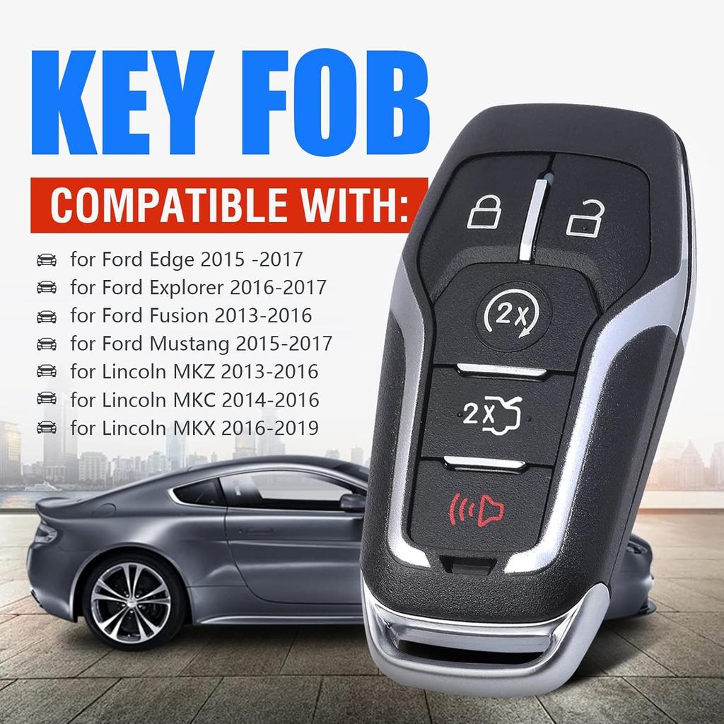 Remote Key Fob Case Shell Cover Replacement for Ford Edge/Explorer/Fusion/Mustang for Lincoln MKZ/MKC/MKX(FCC ID:M3N-A2C31243300 P/N:164-R7989) 5