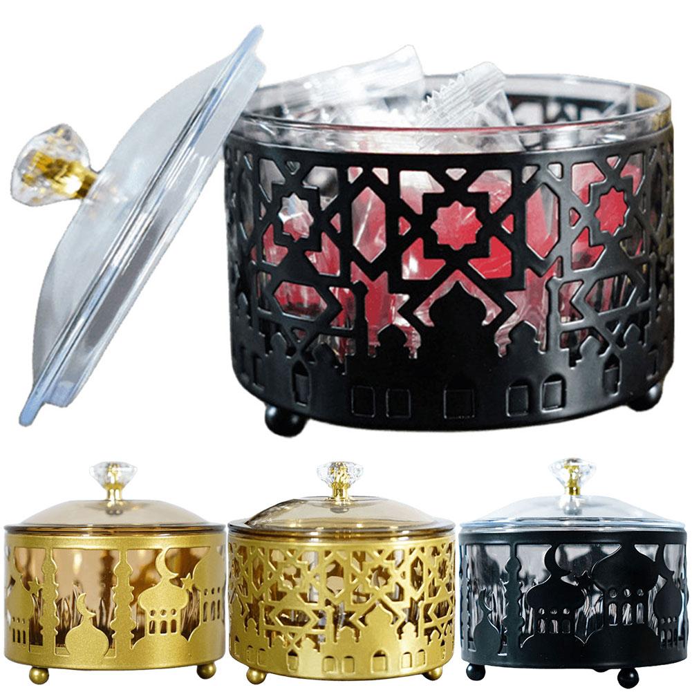 Ramadan Candy Dish Eid Mubarak Dessert Tray Decorative Ornament Nuts Serving Tray Ramadan Dinner Plate for Muslim Party Festival