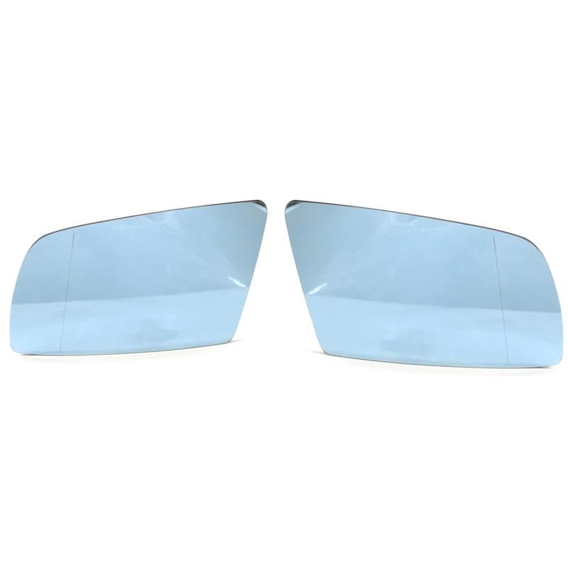 For 03-07 BMW 5 Series E60 E61 Car Reverse Lens Heating Rearview Lens Blue Mirror Replacement