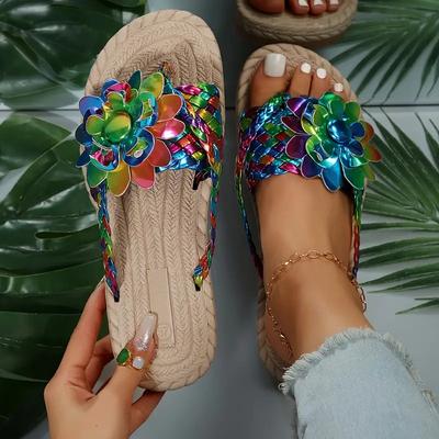Women Slippers Summer Flower Trend Fashion Casual Sandals Flats Outdoor Beach Slippers Slides Women