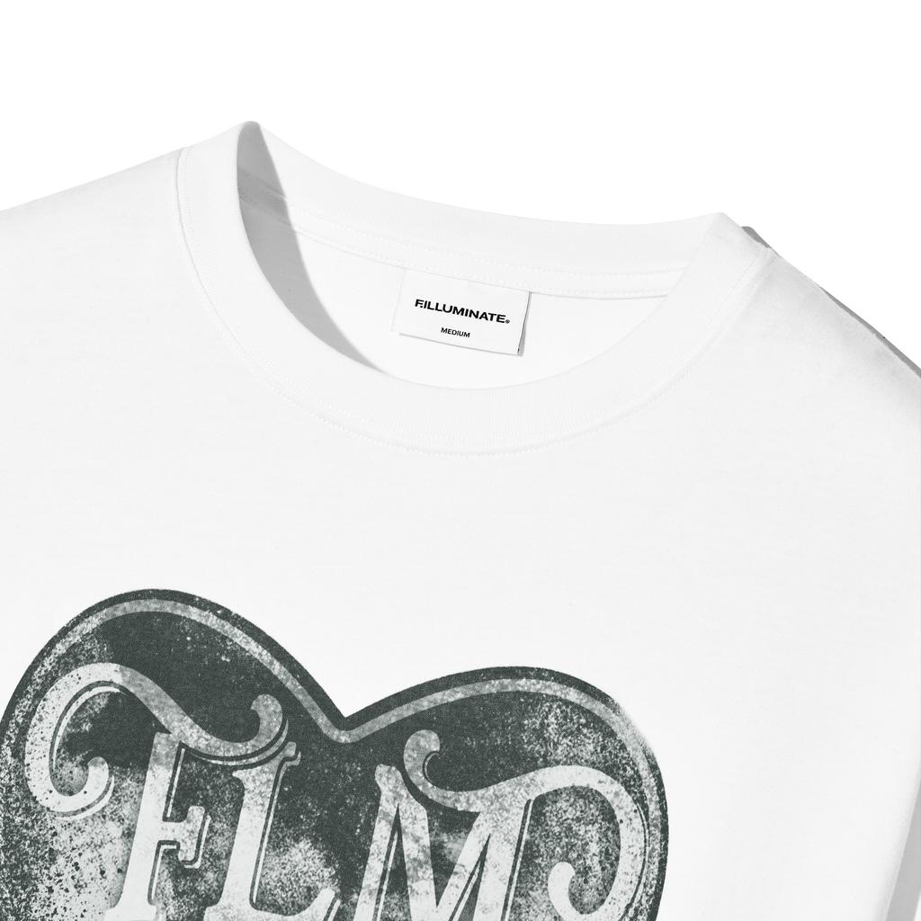 FILLUMINATE Flm Vintage Heart Graphic T-Shirt - White