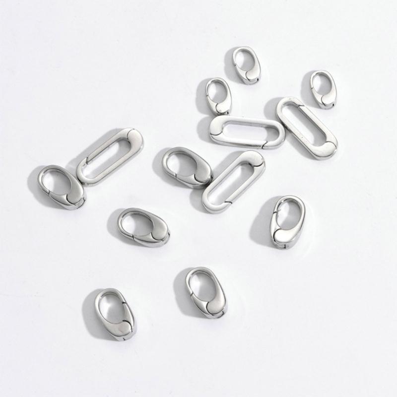 Set mit 9 eleganten ovalen Hummerklauenverschlüssen Edelstahl Schmuckverschlüsse Sichere Federringverschlüsse für Accessoires