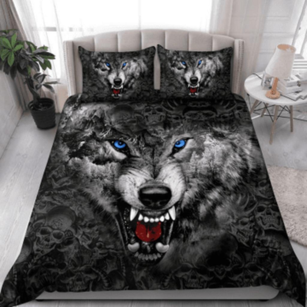 Tmarc Tee Red and Blue Dragons Comforter Duvet Cover Set Bedding Cover Suit