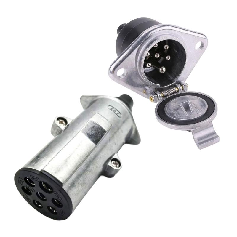 24V 7 Hole Aluminum Socket Quick Install Trailer Power Outlet for Mobile Home Truck & Commercial Vehicle Power Supply