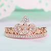 Gu Li Vintage Crystal Drill Hollow Crown Shaped Queen Style Micro Pave Crown Rings For Women Party Ring