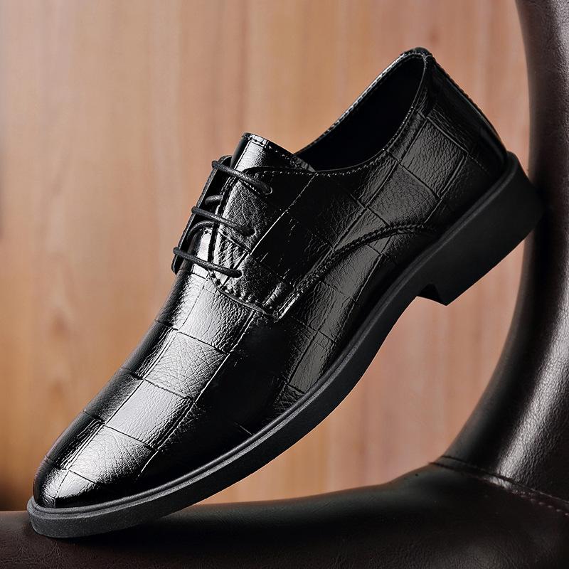 Summer new soft leather beanie shoes business men's casual leather shoes men's shoes men's derby shoes