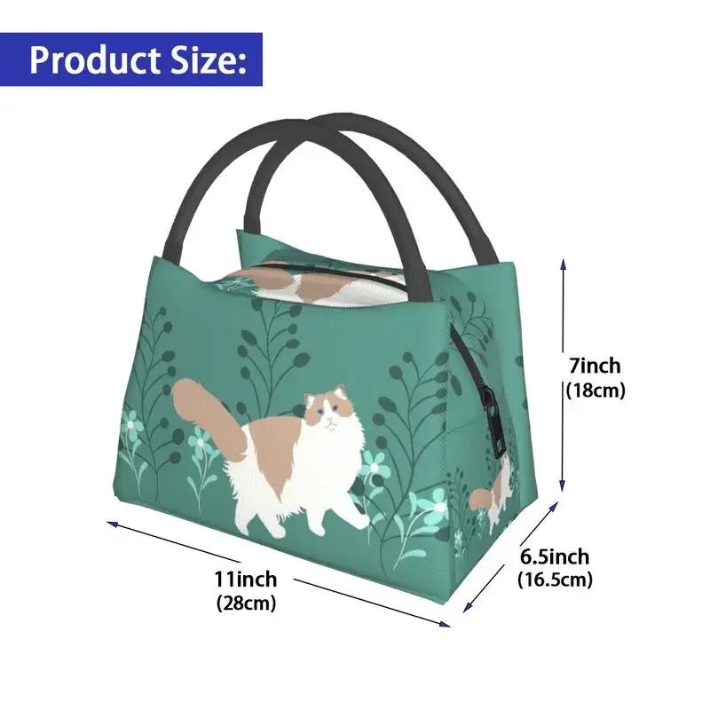 Benutzerdefinierte Elegante Ragdoll Katze Lunchtaschen Männer Frauen Warme Kühltasche Isolierte Lunchboxen für Arbeit Picknick oder Reise