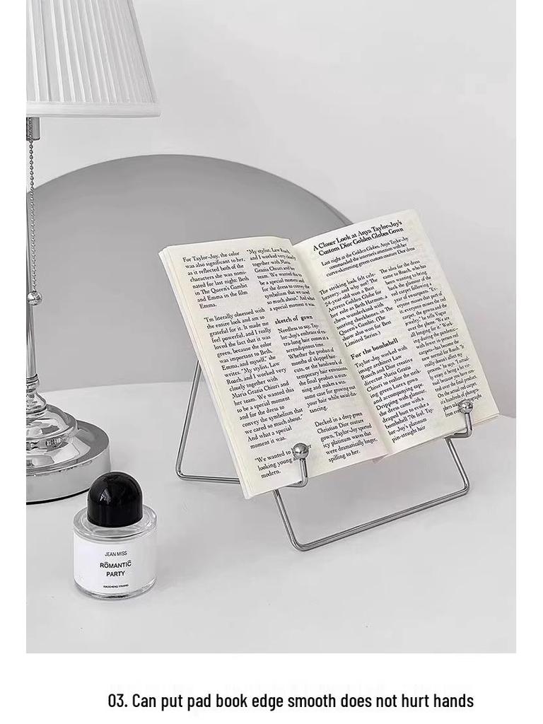 Sleek Metal Desktop Reading Stand - Portable Book Rack