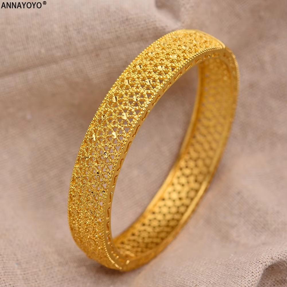 Dubai Gold Color Bangles for Women Dubai Bride Wedding Ethiopian Bracelet Africa Bangle Arab Jewelry Gold Charm Bracelet