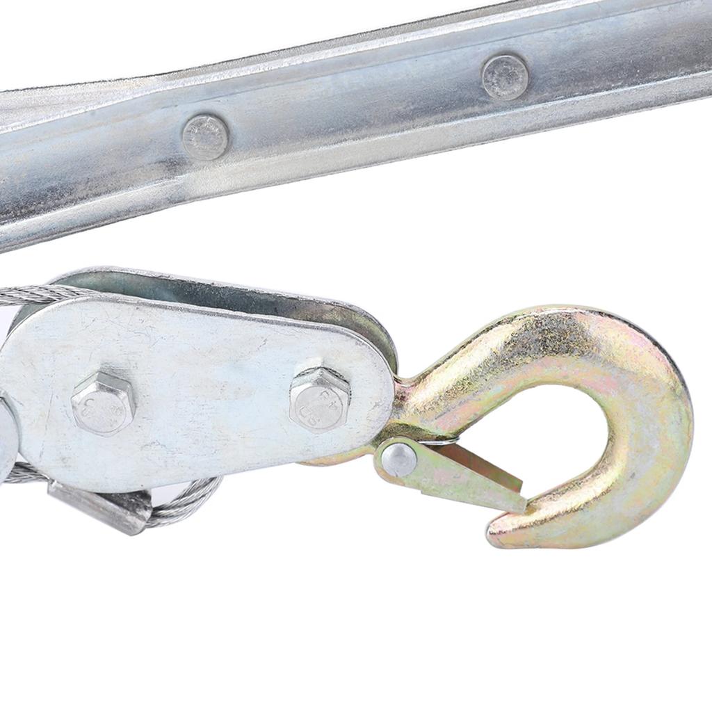 2/4T Tirfor a Mano con Corda Metallica Strumento di Serraggio Mini Tenditore Gancio Doppio Strumento di Sollevamento Tirfor Potente per Uso Gravoso Tirfor a Mano