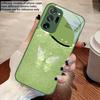 Gradient Diamond Butterfly For Samsung Galaxy Note 8 9 10 PRO 20 Ultra A01 02 03 Core 04E 4G 12 13 5G Tempering Glass Phone Case