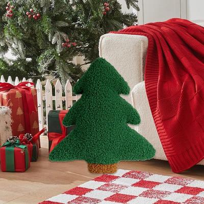 Christmas Throw Pillows Tree Plush Pillows Decorative Cushion Back Cushion Christmas Decorations for Holiday Living Room Sofa