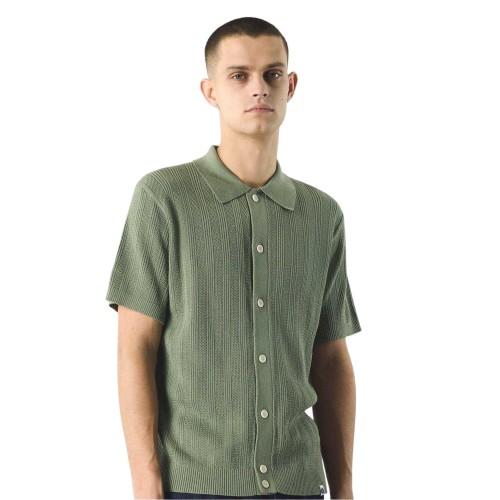 Pretty Green Mens Ribbed Regular Short-Sleeved Shirt