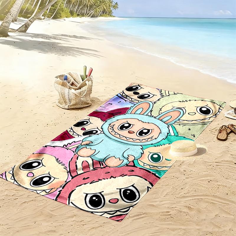 1pc LABUBU Beach Towel, Multi-functional Beach Towel for Outdoor Activities Beach Swimming and Travel