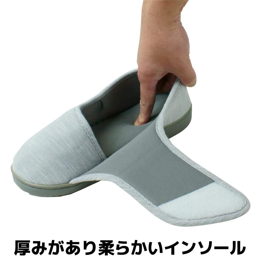Care Size Easy To Put On and Take Rehabilitation Senior WS8005 [ACE] Shoes, Gray, Small, Off, Shoes, Slippers, Shoes,