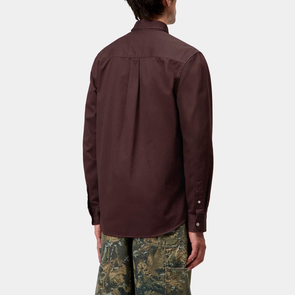 Carhartt WIP FW25 L/S Madison Shirt Washed Button Long Sleeve Logo Shirt Men shirts I023339-39G-XX