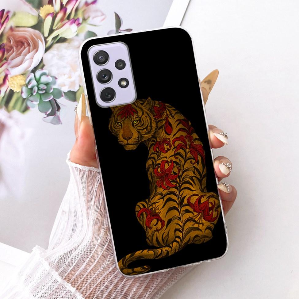 Transparent For Samsung Galaxy A72 4G Case Cute Fashion Flowers Funny Painted Casing For Samsung A72 4G SM-A725M SM-A725F Cover