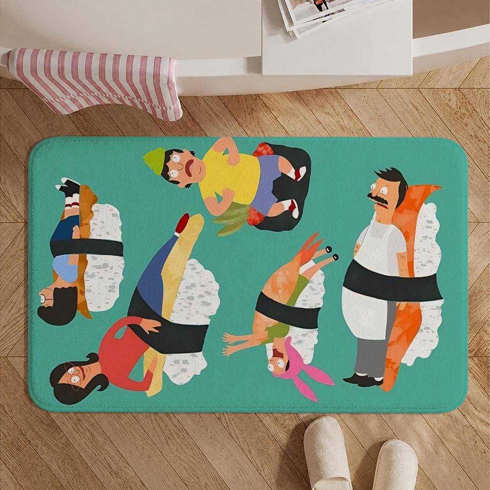 Animation-Bob's BurgersS Floor Mat Soft Non-Slip Bath Mat, Bedside Carpet, Absorbent Doormat for Home