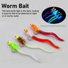 Crappie Lures Kit Silicone Soft Squirmy Worm Fly Fishing Bait, Artificial Earthworm Baits Fishing Lure Worms for Crappie Fishing