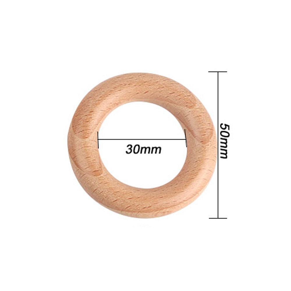 Kovict 3pc/Lot 40/50/55/60/65mm Natural Beech Wooden Ring DIY Crafts For Jewelry Making Home Decoration Handmade Accessories