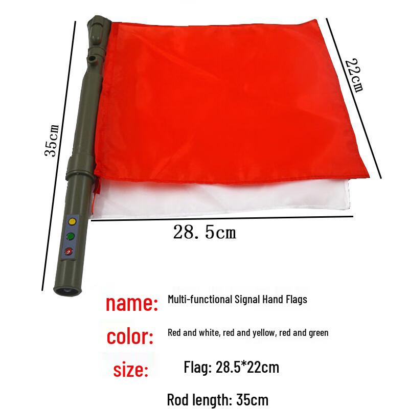 Multifunctional Red & White Signal Flag Kit
