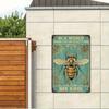 Vintage Metal Sign Bee Kind Wall Decor, Rustic Kitchen Tin Poster