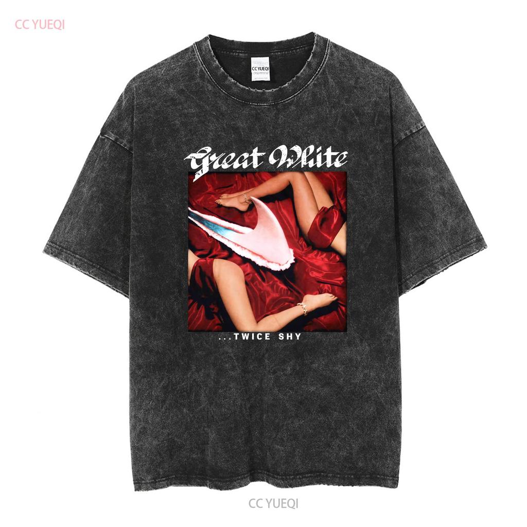 Great White Band Twice Shy Tour 1989 Black S 2345XL T shirt long or short sleeves vintage Washed streetwear Stretched